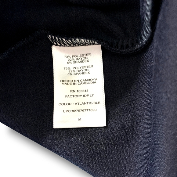 DEREK LAM Blue/Black Colorblock Bodycon Cotton Knit Sheath Dress, size M - Picture 5 of 9